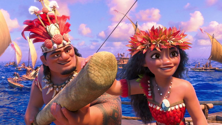 Moana and Tui setting sail