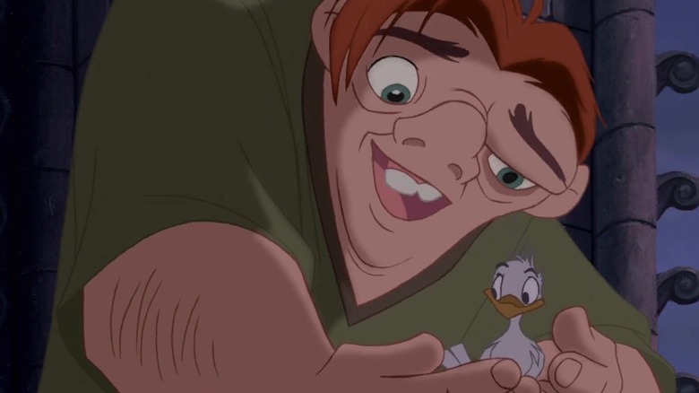 Quasimodo cradles a bird