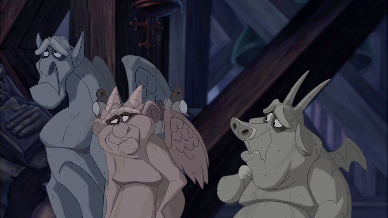 Hunchback gargoyles looking concerned