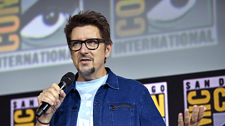 Scott Derrickson speaking at a Comic-Con panel