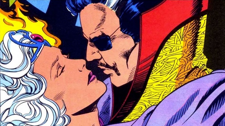Clea and Doctor Strange prepare to kiss