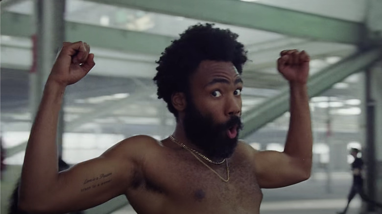 Donald Glover raises arms