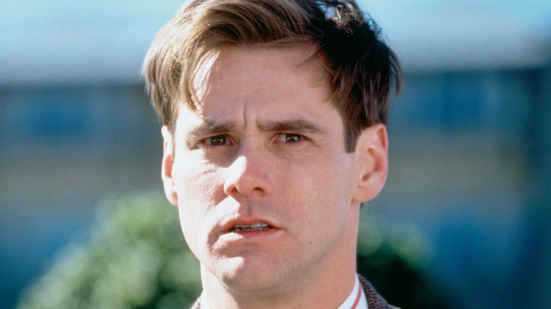 Jim Carrey confused in "The Truman Show"