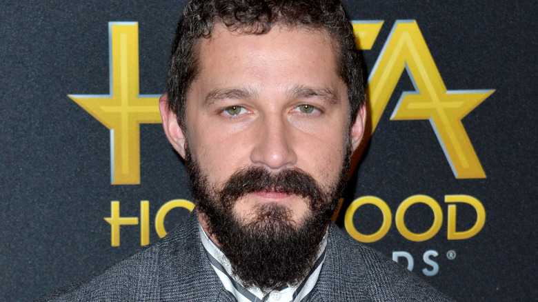 Shia LaBeouf staring with a beard