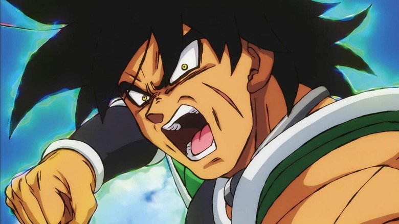 Broly readies a punch