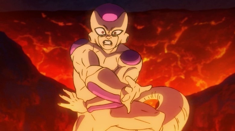 Frieza grimacing during attack