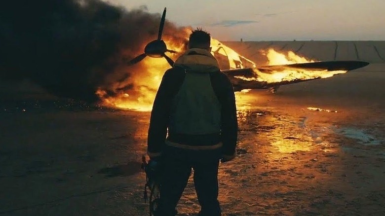 Farrier watches Spitfire burn