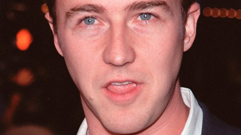 Young Edward Norton looks surprised