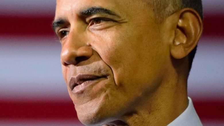 Barack Obama gazes thoughtfully