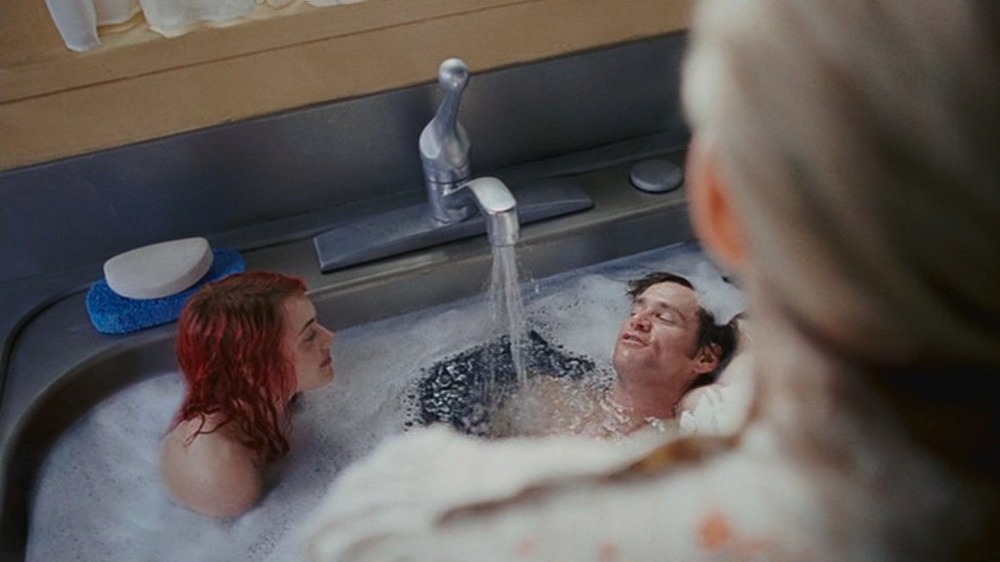 Joel and Clementine in sink