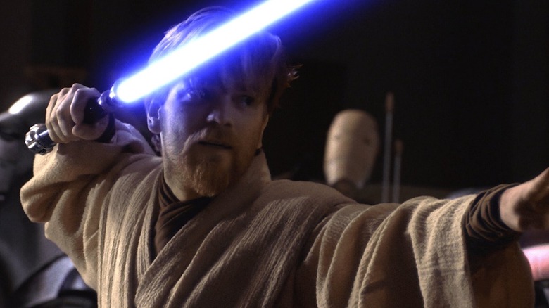 Obi-Wan Kenobi wielding a lightsaber