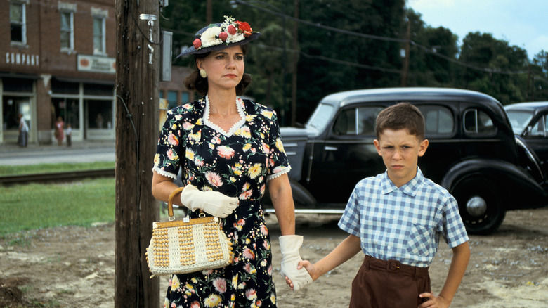 The young Forrest Gump and his mom