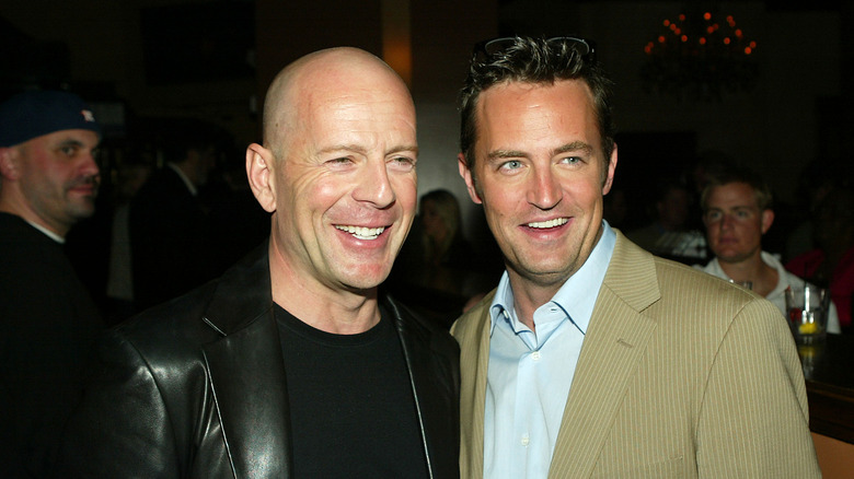 Matthew Perry Bruce Willis at after-party