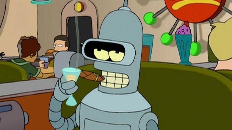 Bender smoking and drinking