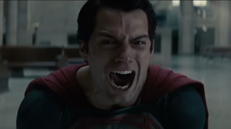 Superman screams after killing Zod