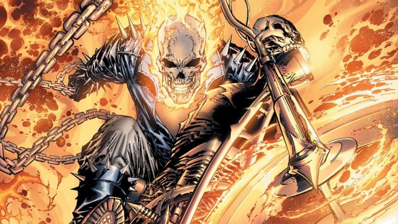 Ghost Rider with Hellfire all around him