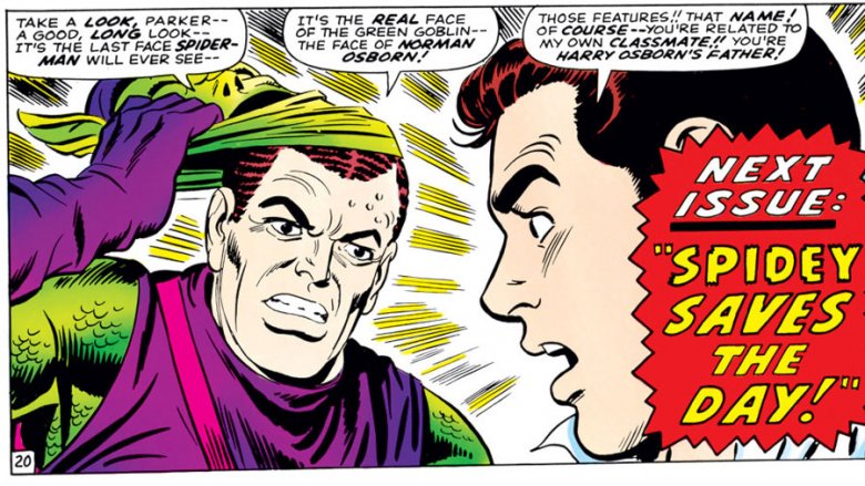 Norman Osborn revealing himself in 1966's Amazing Spider-Man #39