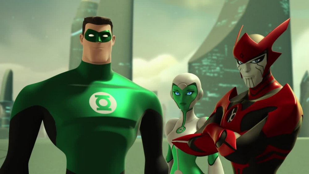 Hal Jordan, Aya, and Razer in Green Lantern: The Animated Series
