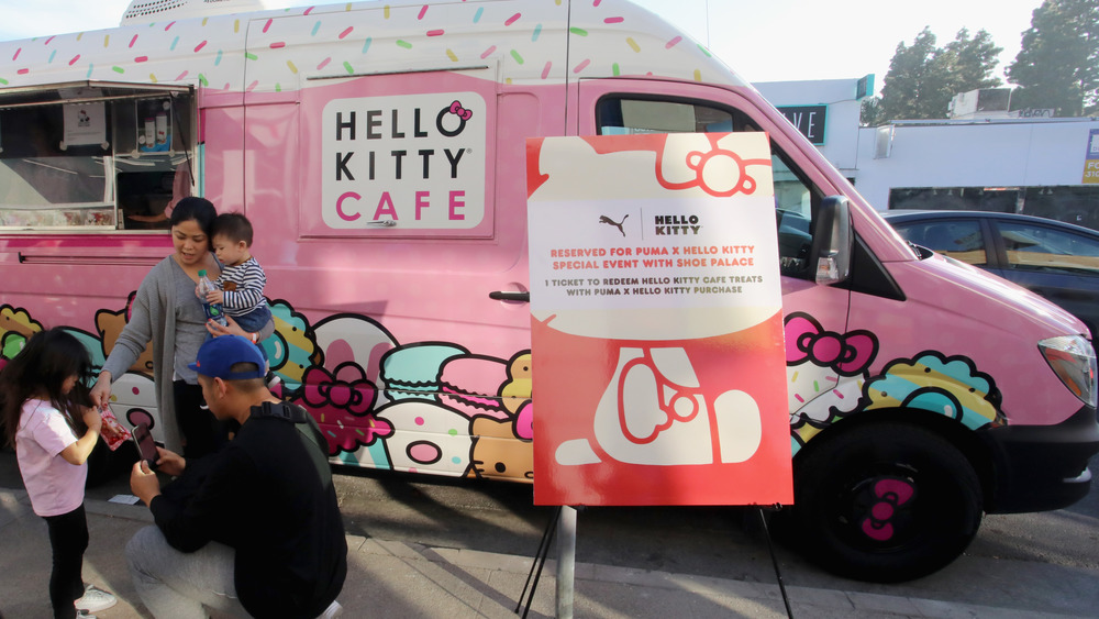 The Hello Kitty Cafe van, parked on the street