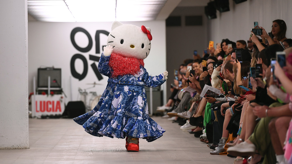 Hello Kitty walks the runway during London Fashion Week