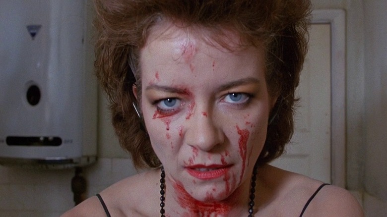 Hellraiser's Julia Cotton with blood on her face