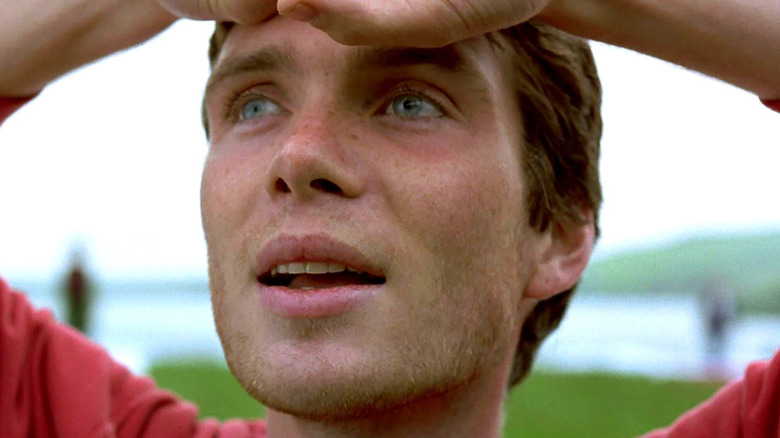 Cillian Murphy looking upward