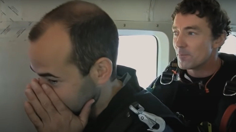 Murr panicking in a plane