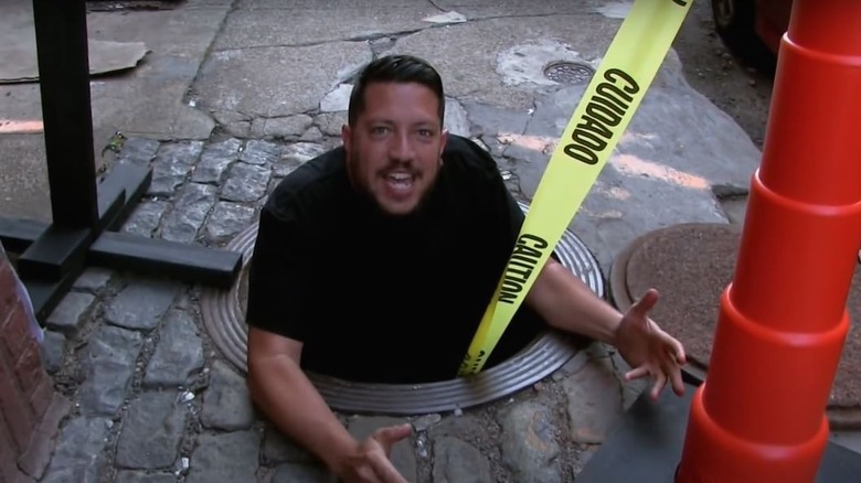 Sal Vulcano in a manhole