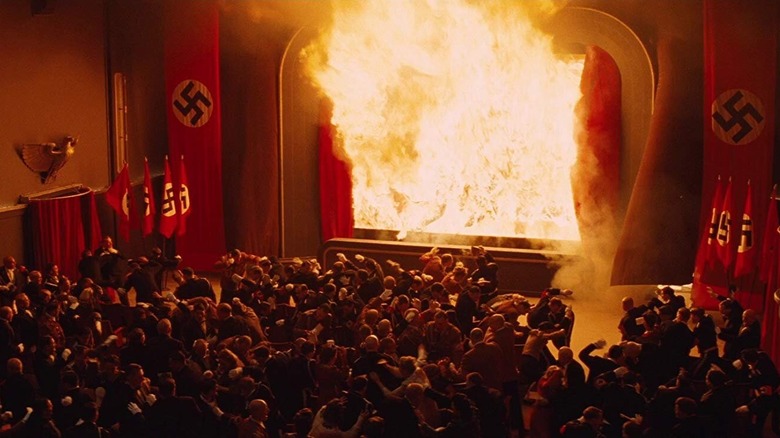 Nazi theater goes up in flames