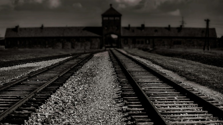 The entrance to Auschwitz