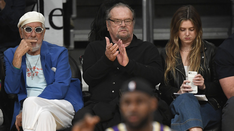 Jack Nicholson watching basketball