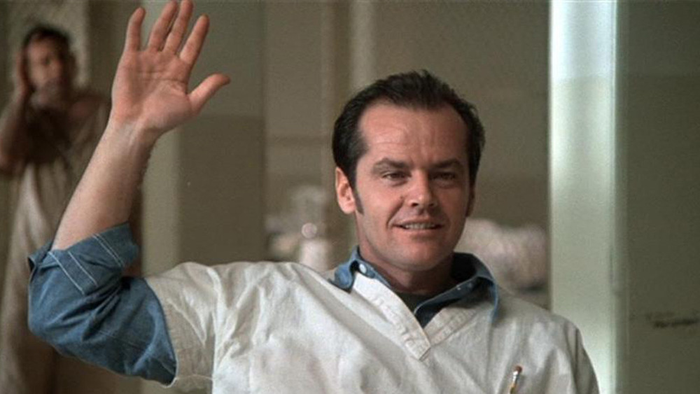 Jack Nicholson raising hand