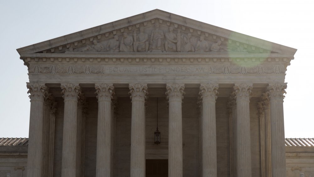 The sun shines on the US Supreme Court building in Washington DC