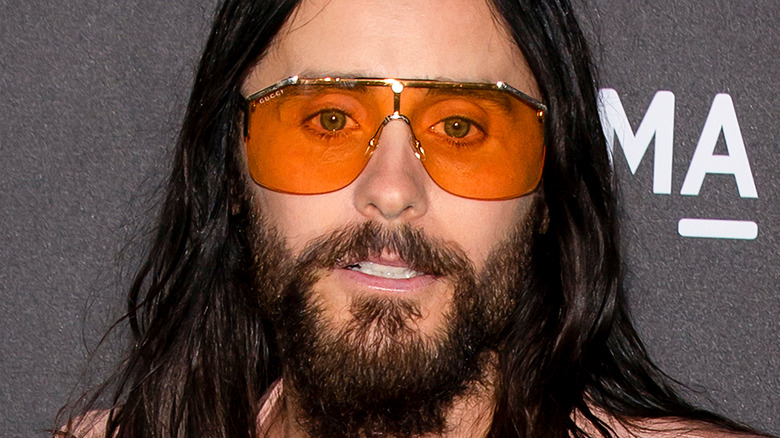 Bearded Jared Leto wearing sunglasses