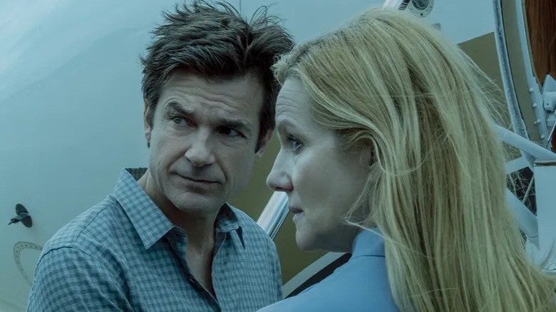 Jason Bateman and Laura Linney looking serious