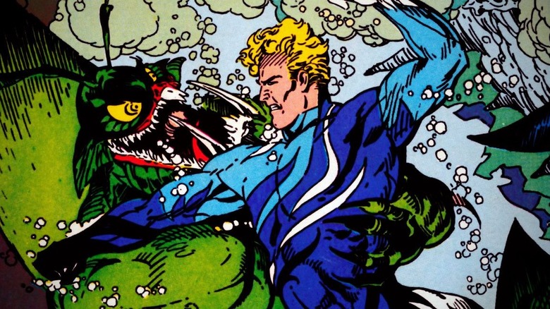 Aquaman in the blue suit