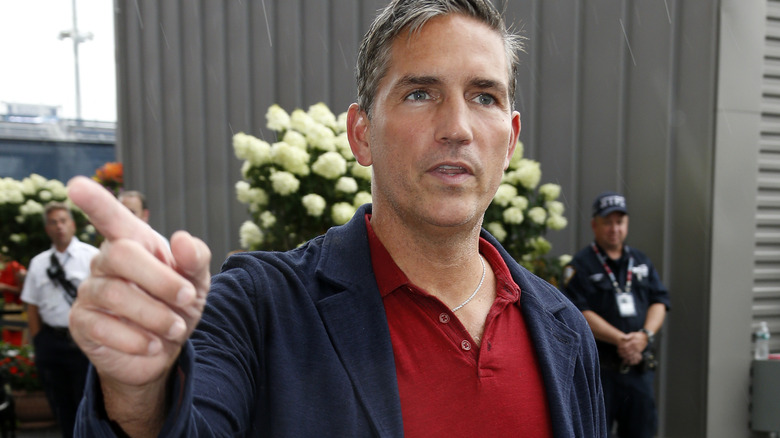 Jim Caviezel pointing