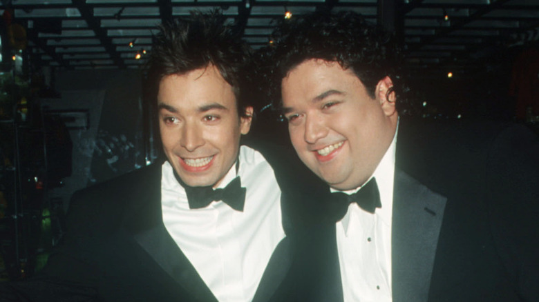 Fallon and Sanz at SNL's 25th anniversary