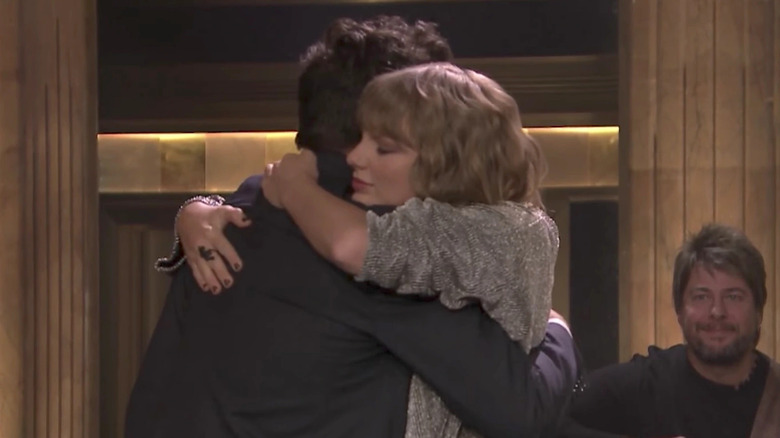 Fallon hugging Swift