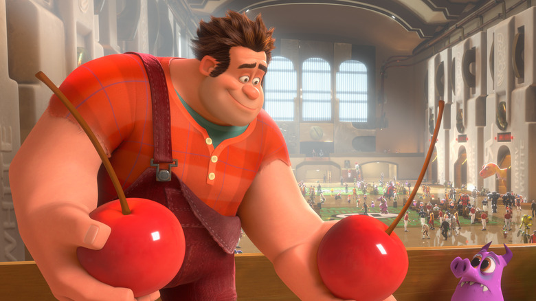 Wreck-it Ralph holding cherries