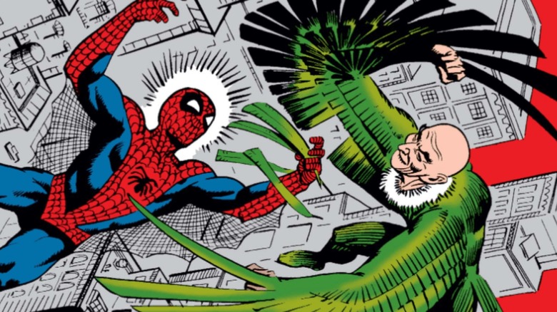 Spider-Man battles The Vulture in the pages of Marvel Comics