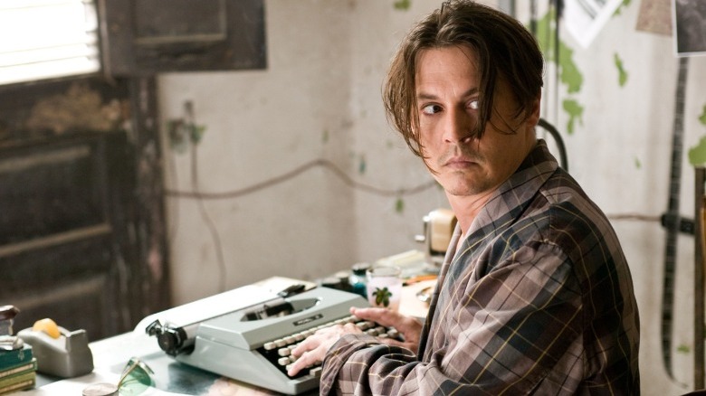 Johnny Depp typing 