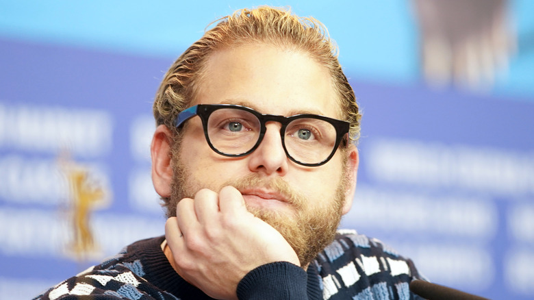 Jonah Hill wearing black glasses