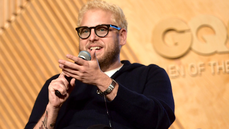 Jonah Hill wearing black sweater