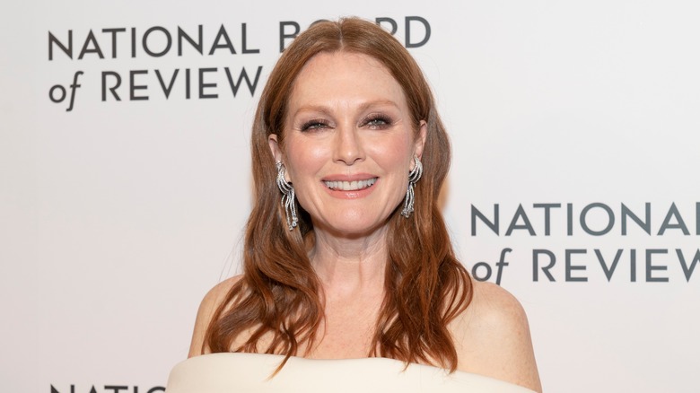 Julianne Moore smiles on a red carpet