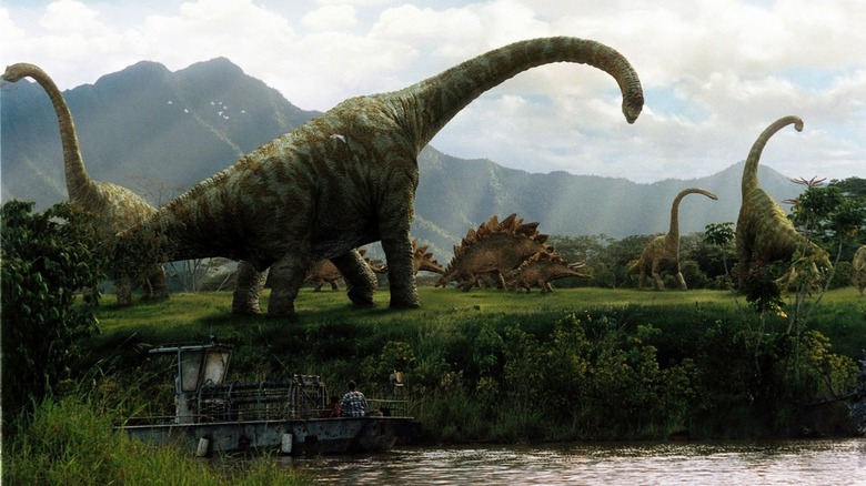 A riverside encounter with friendly dinosaurs