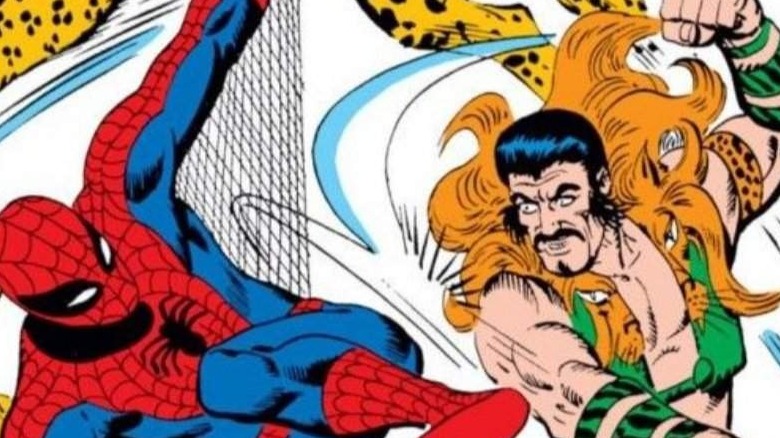 kraven punches and attacks spider-man