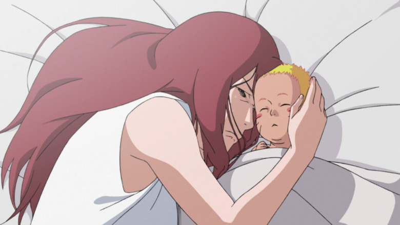 Kushina cuddling baby Naruto