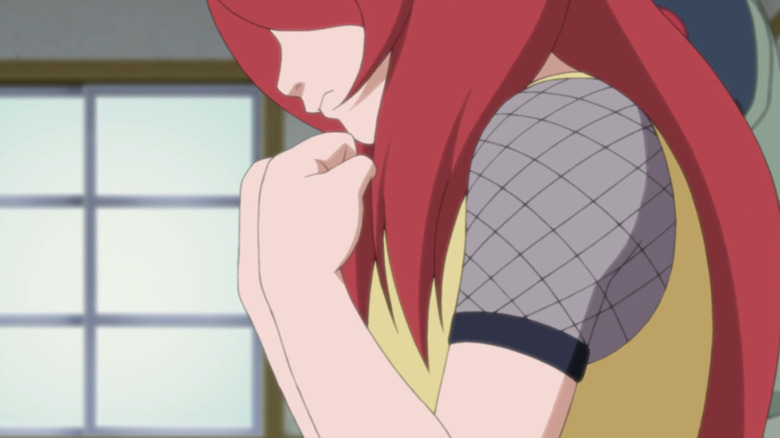 Young Kushina putting fists up