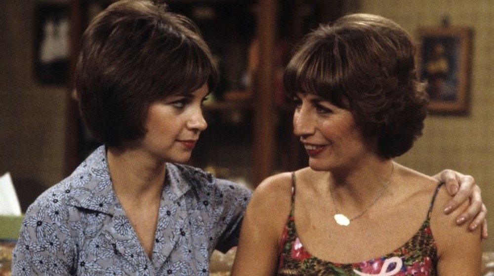 Laverne and Shirley smiling